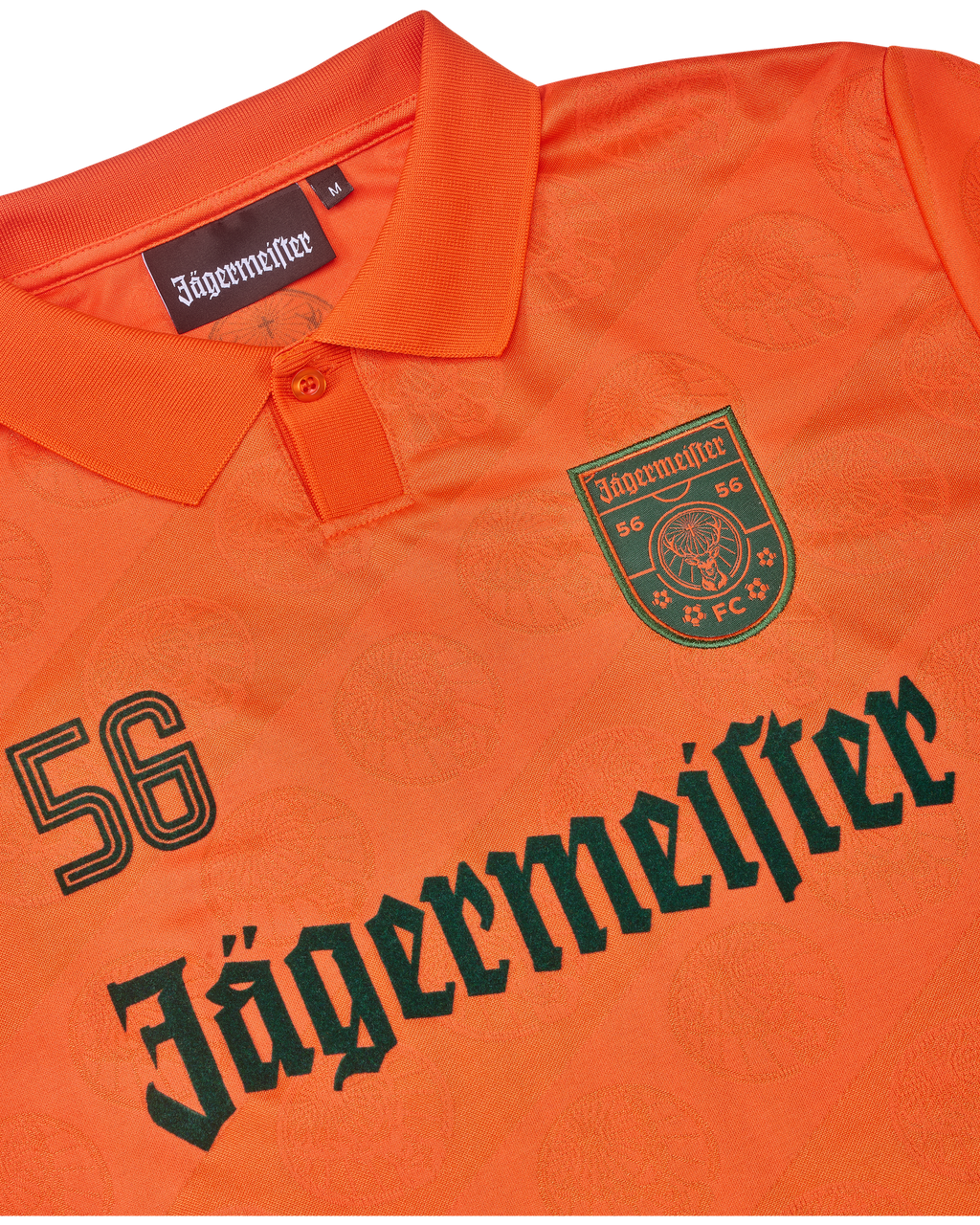Tricou portocaliu cu branding Jägermeister.