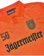 Tricou portocaliu cu branding Jägermeister.