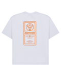 Tricou alb cu imprimeu grafic inspirat de eticheta Jägermeister