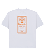 Tricou alb cu imprimeu grafic inspirat de eticheta Jägermeister