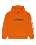 Hanorac portocaliu Jägermeister Racing, din față.