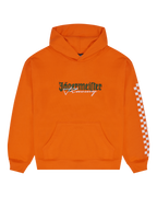 Hanorac portocaliu Jägermeister Racing, din față.