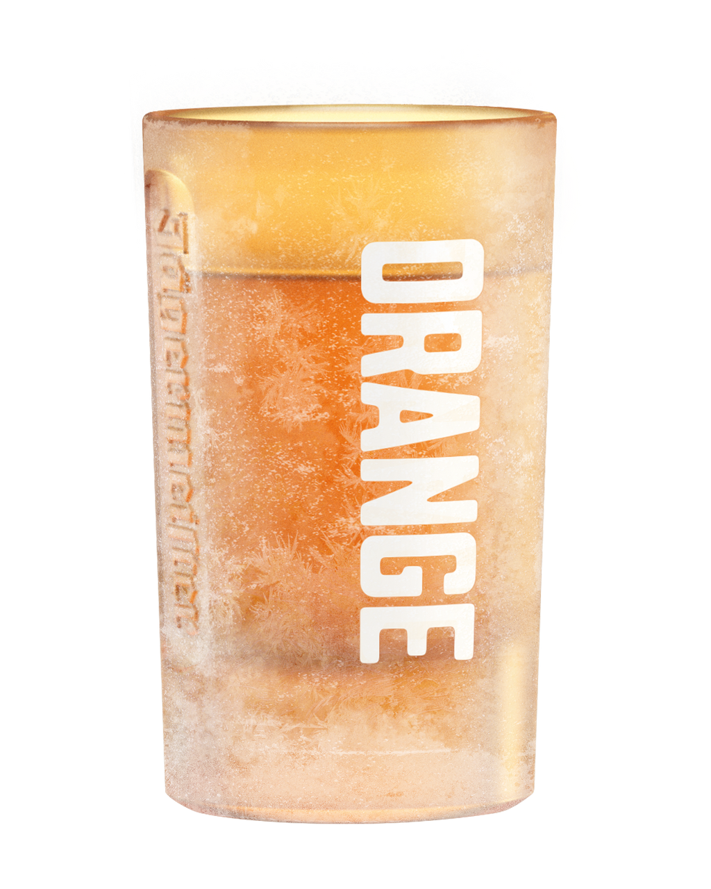 Pahar de shot Jägermeister Orange mat, cu textul „Orange” 
