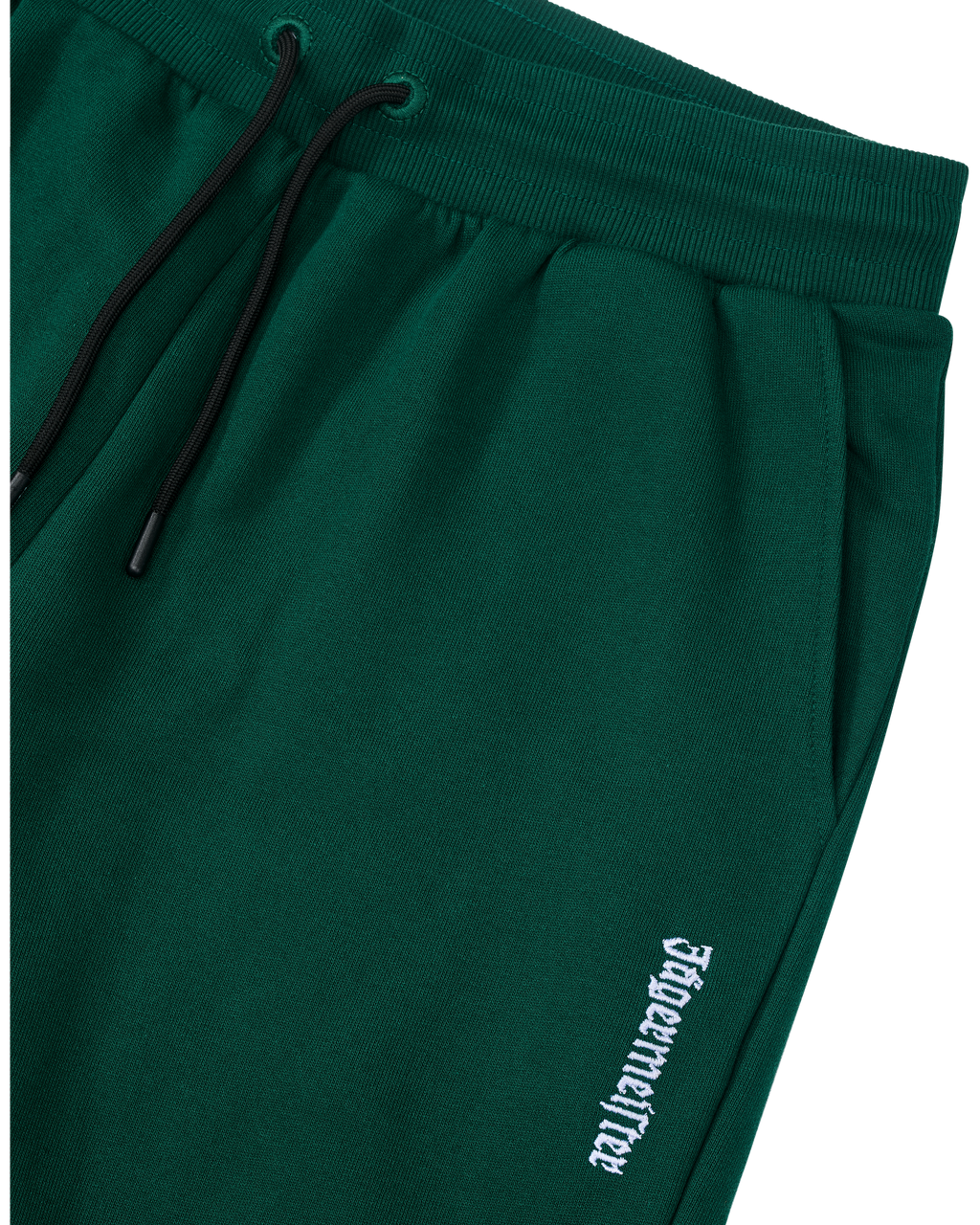 Green Jägermeister sweatpants with a white logo.