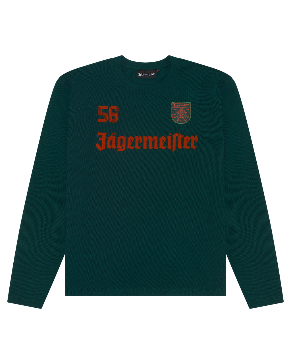 Bluză cu mânecă lungă verde, cu branding Jägermeister.