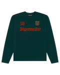 Bluză cu mânecă lungă verde, cu branding Jägermeister.